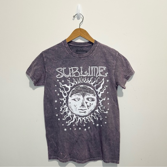 Sublime Band Tee With Sun Graphic Purple Tie-Dye Small Cotton distressed - Picture 1 of 5